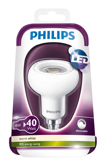 Bombilla led reflector R50 Philips 4W E14 regulable. - PHLEDR5040WE14 - PHILIPS