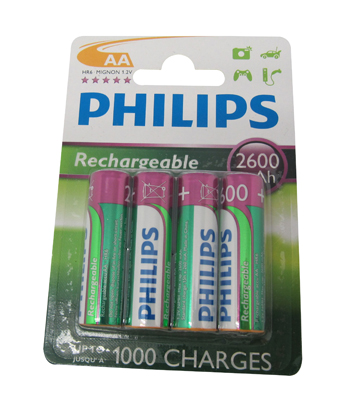 Pila recargable Philips R06 2600 Mah, 4 unidades. - PHILIPSR62600MAH - PHILIPS