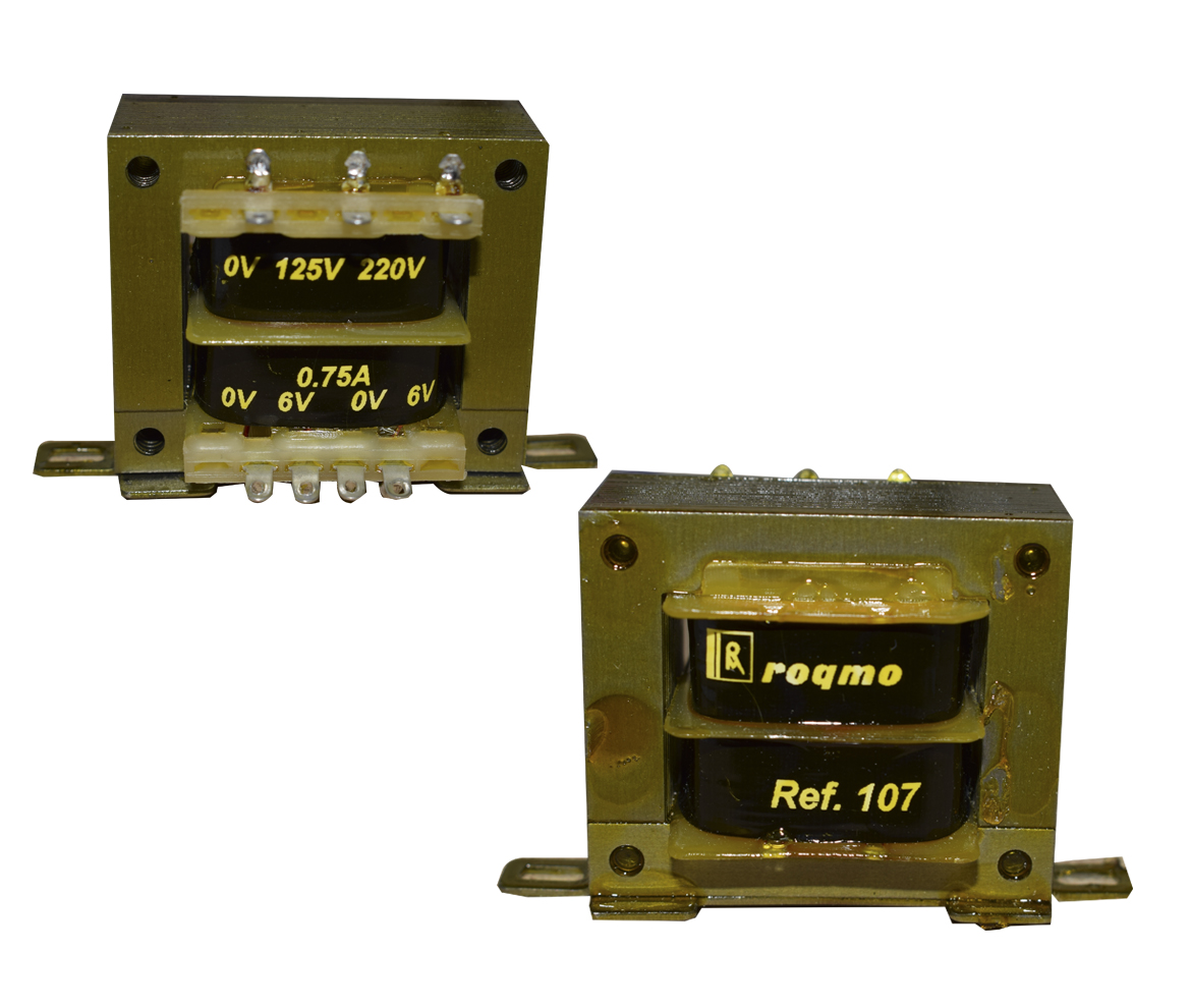 Transformador alimentacion 6V + 6V 0.75 A - RQS107 - ROQMO