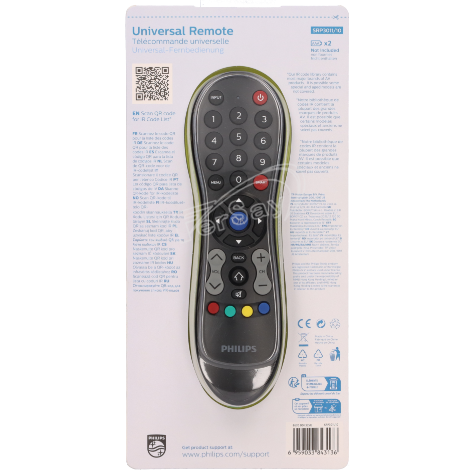 Mando Universal para tv con botones grandes - SRP301110 - PHILIPS